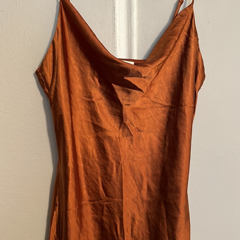 NWOT Bronze slip dress - Picture 2 of 3